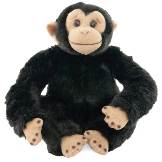 Bearington Bing plush monkey face close-up, ultra-soft fur for comforting hugs