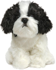 Bearington Butch 11-inch Shih Tzu plush face close-up for lifelike snuggles and a hand-sewn nose.