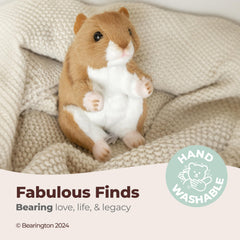 Bearington Cheeks hamster plush ultra-soft fur for gentle, cozy snuggles