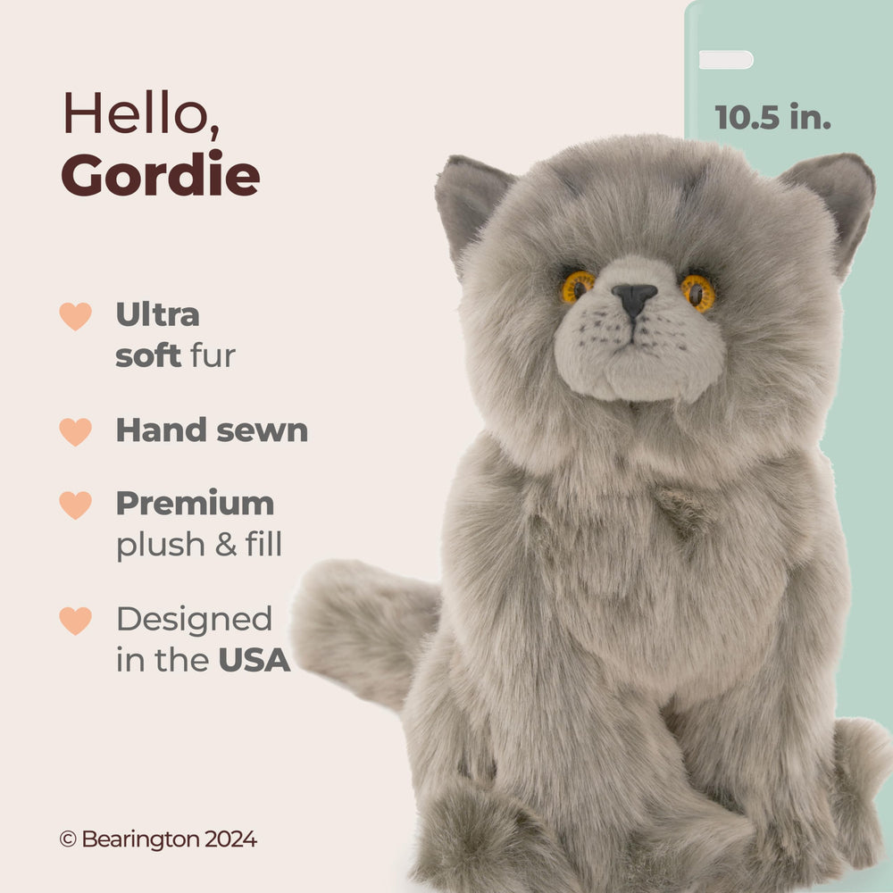 Bearington Gordie full-body plush, ideal for cuddles and imaginative play.