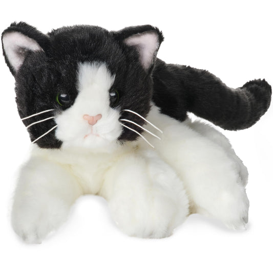 Bearington Domino tuxedo cat plush with lifelike fur for realistic play.