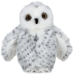Bearington Drift Snow Owl plush with fluffy white fur, perfect for baby snuggles.