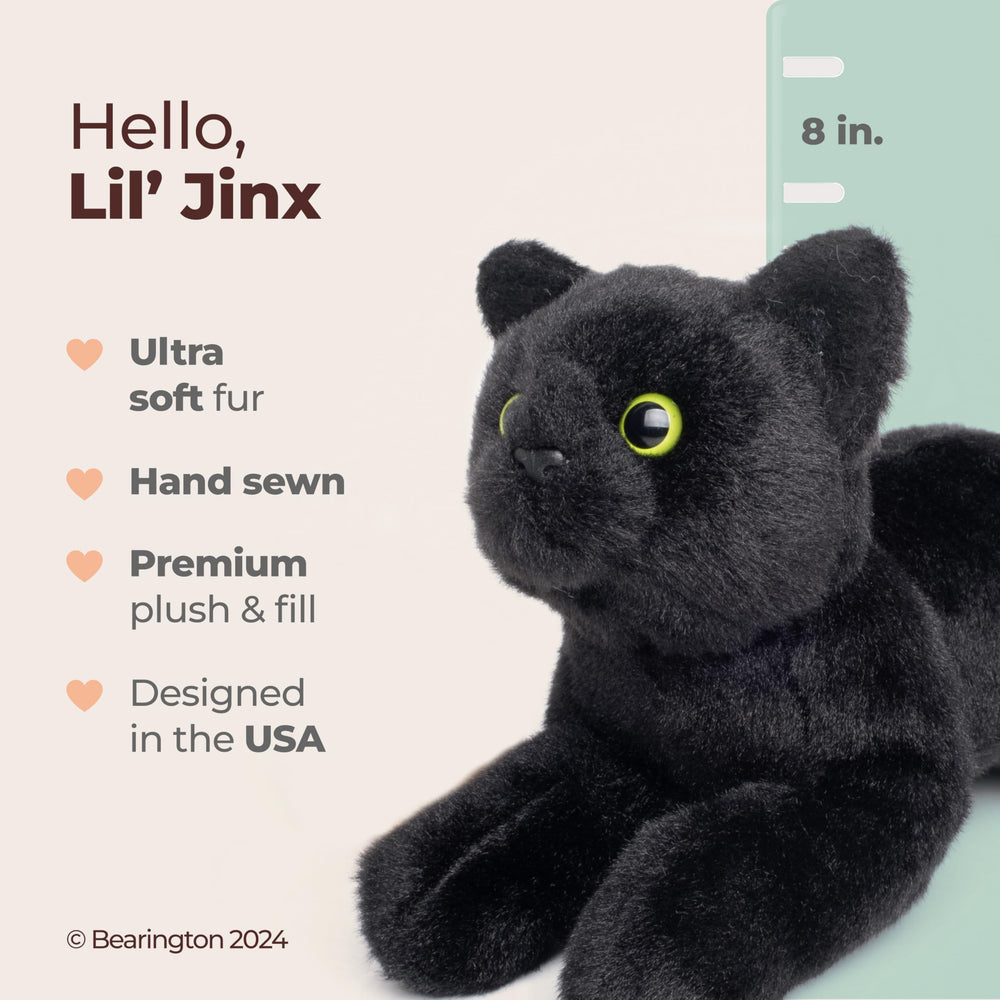 Closeup of Lil' Jinx's soft fur and lifelike texture harnessing feline warmth.