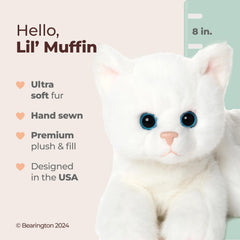 Bearington Lil' Muffin 8in cat fur close up shows soft plush for hugs.