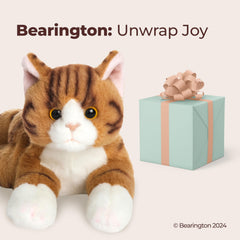 Bearington Lil' Tabby plush in a bedtime scenario as a comforting companion
