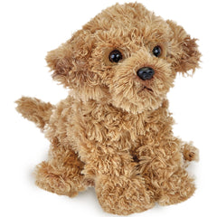 Bearington Lovely Doodles caramel dog plush with lifelike eyes for cuddling and imaginative play.
