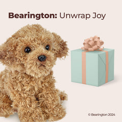 Bearington Lovely Doodles caramel dog plush crafted from soft faux fur for gentle comfort.