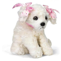 Bearington Sassy White Dog gift-ready plush for celebrations.
