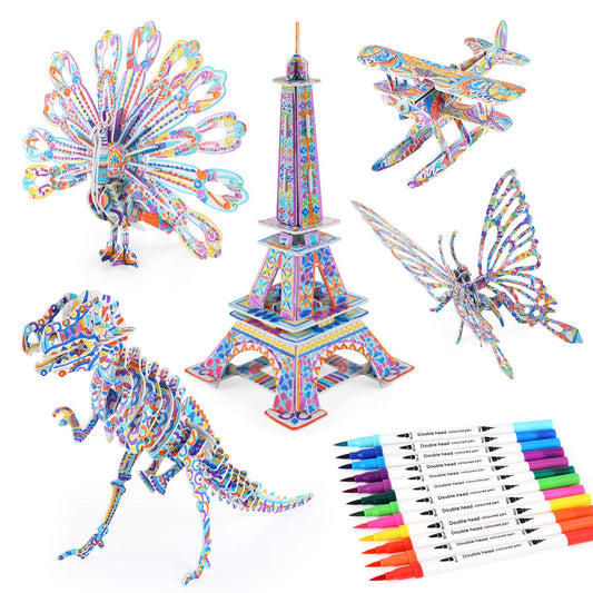 Bearun 3D coloring puzzle butterfly—engaging craft to boost fine motor skills and creativity