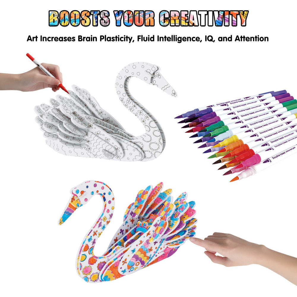 BEARUN 3D coloring puzzle peacock model inspires color awareness and creativity.