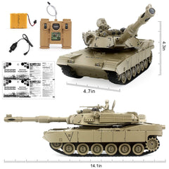 BEAURE RC Tank 1:28 M1A2 compact design ideal for display and play