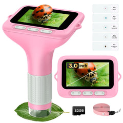 BEBANG 3-inch screen microscope showing vibrant real-time view for kids