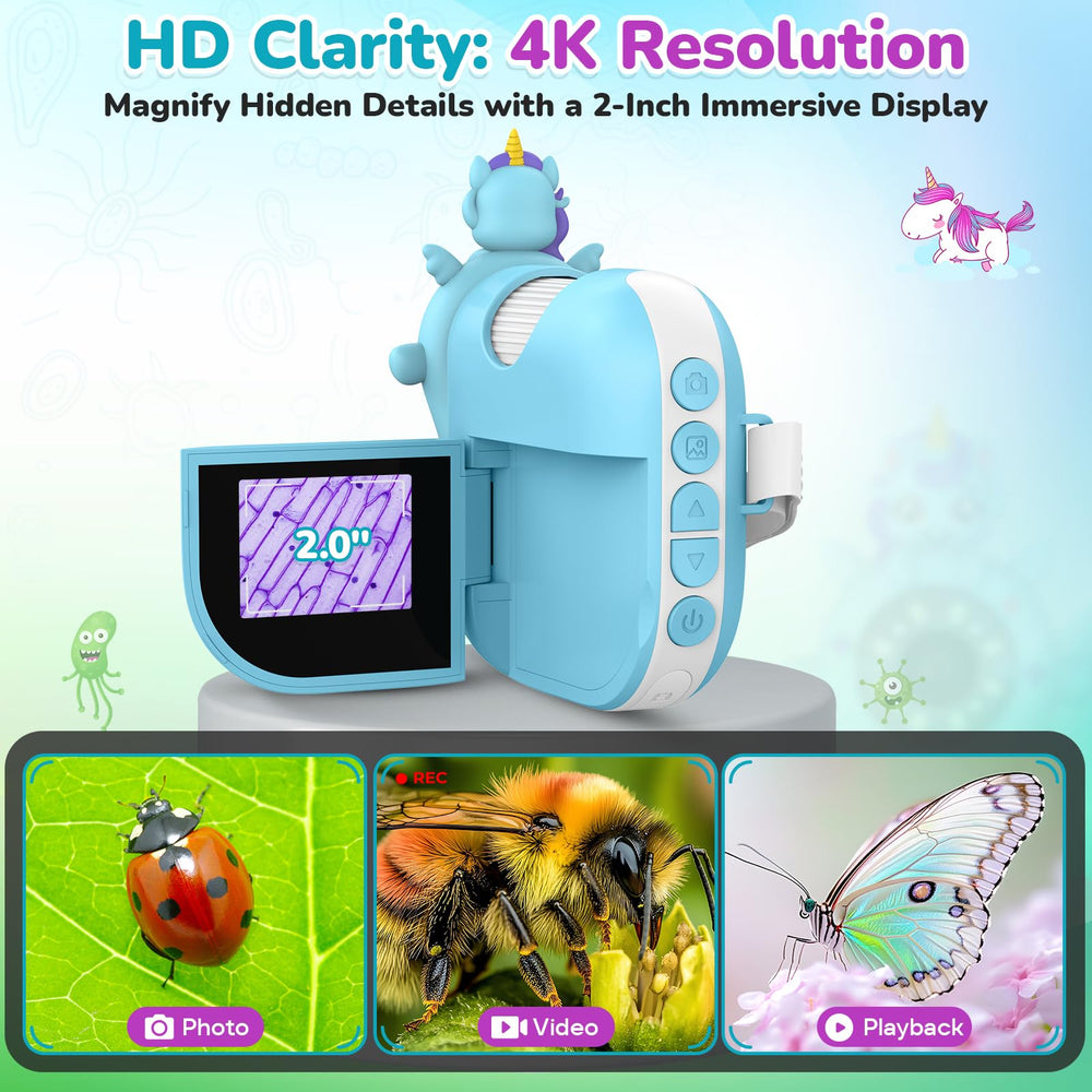 BEBANG 4K screen microscope with a crisp magnified view for outdoor learning