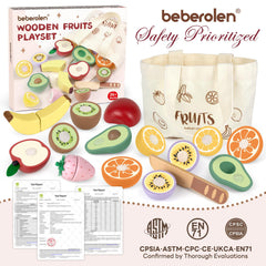 Beberolen wooden knife with storage bag supports tidy, on-the-go play
