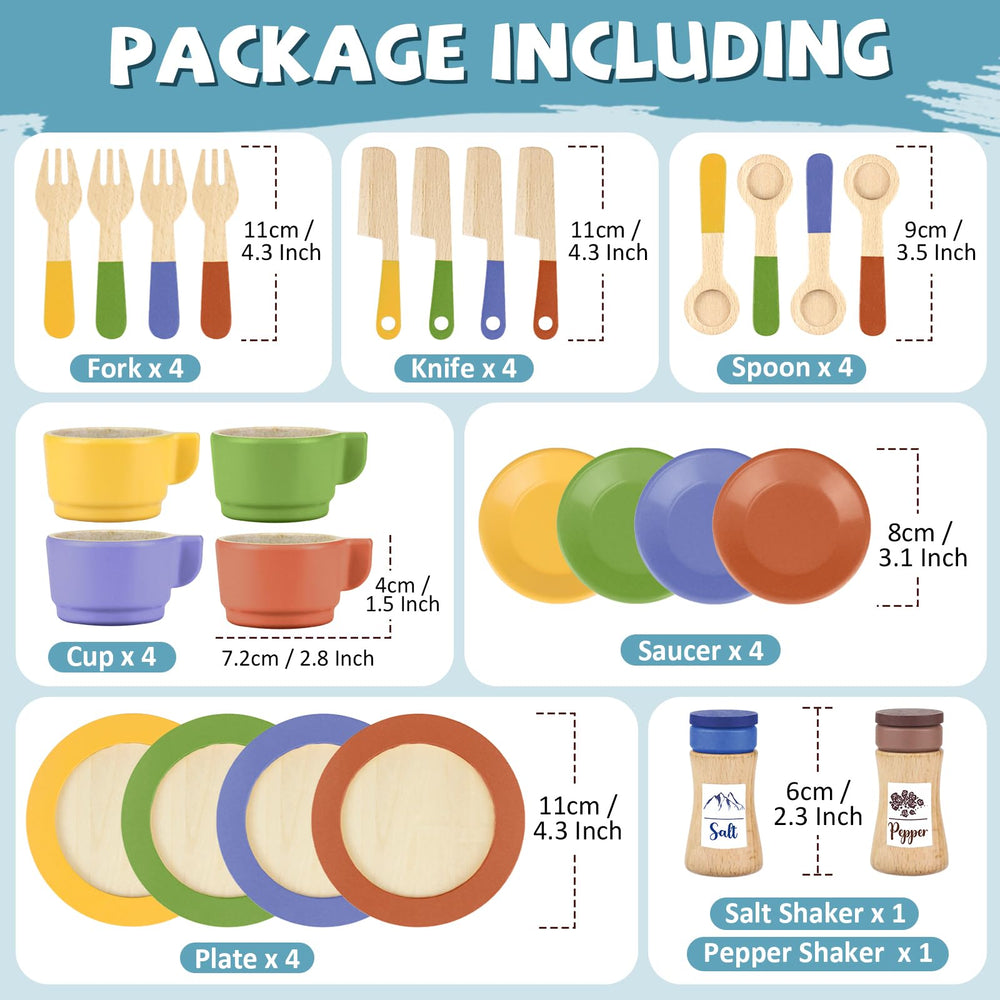 Beberolen wooden play dishes with sturdy, smooth edges for safety