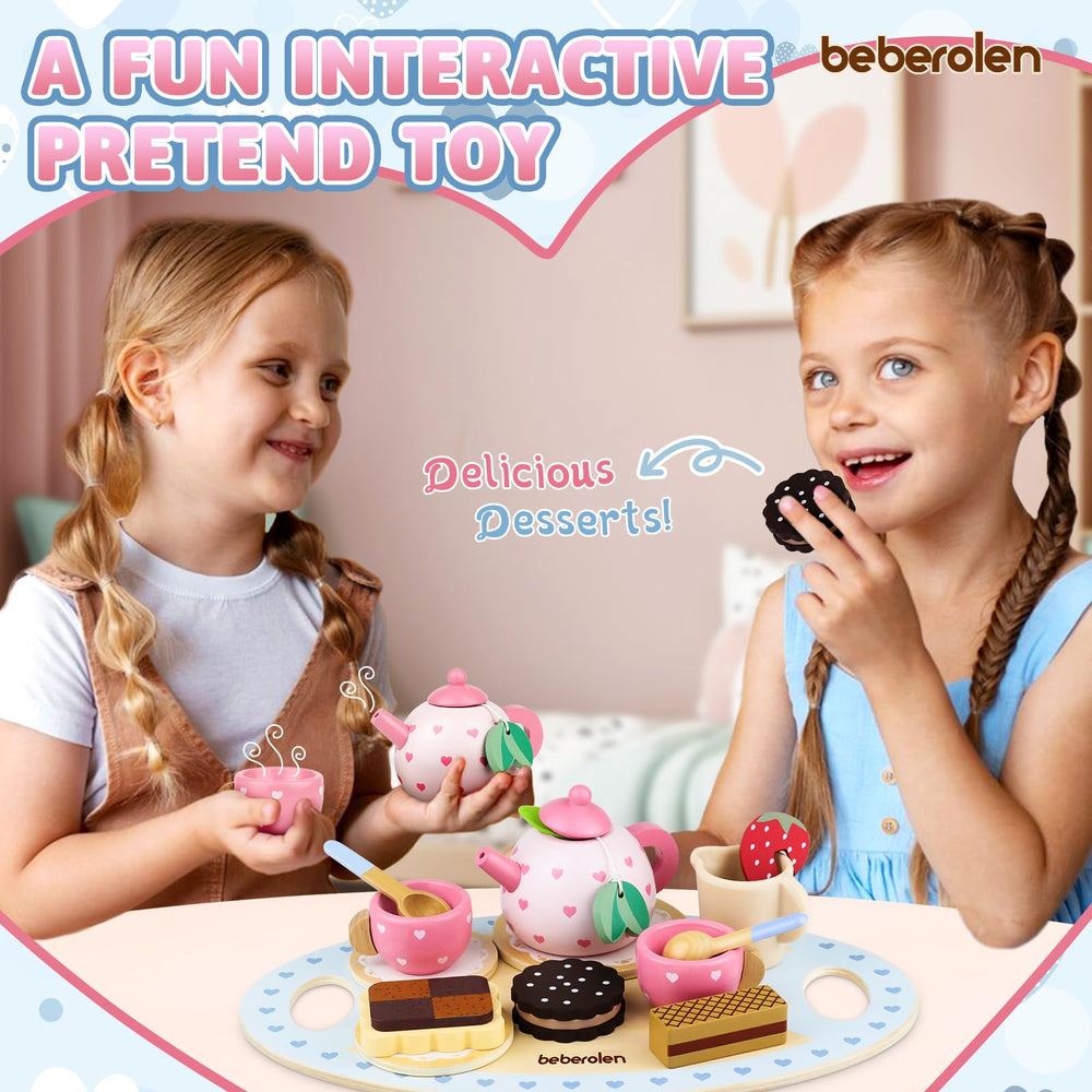 Beberolen tea bag toy enhances pretend tea rituals and storytelling.