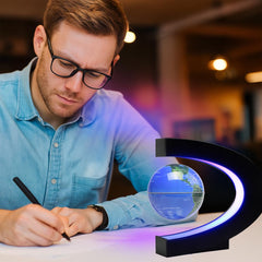 BEBEVOGUE levitating globe with 360° rotation for interactive viewing.