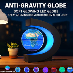 BEBEVOGUE levitating globe displays a world map for STEM learning and curiosity.