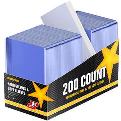 BEBRINI 200-count hard sleeves pack protects cards while remaining clearly visible.