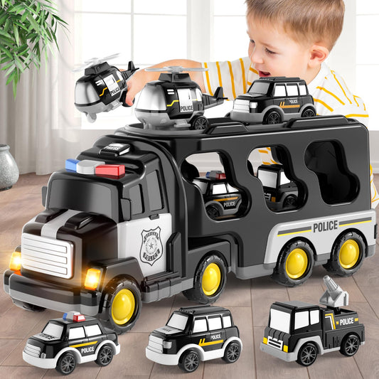 Beby Buty 5in1 police trucks set for toddlers stimulates imaginative play.