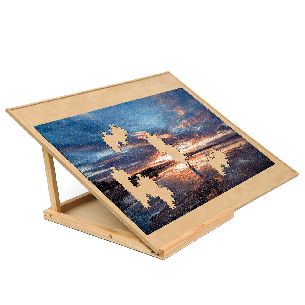 Becko US 1000-pc puzzle board bracket-stand provides stable support for long sessions.
