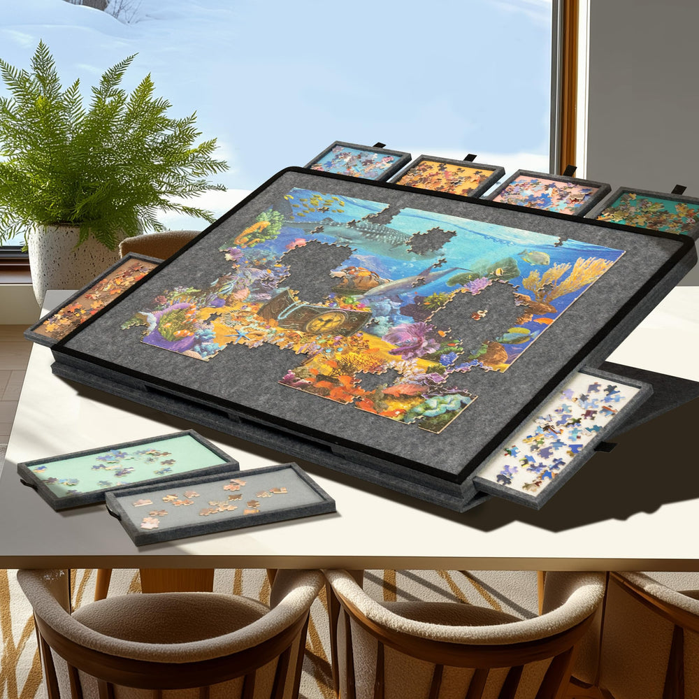Becko US lightweight felt case enables portable puzzle setup anywhere.