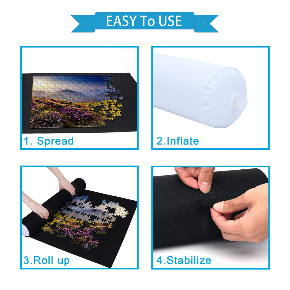 Becko US puzzle mat rollup elastic bands securing ends for stable rolling