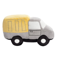 Bedtime Originals nine-and-a-half-inch plush dump truck for cuddly comfort.