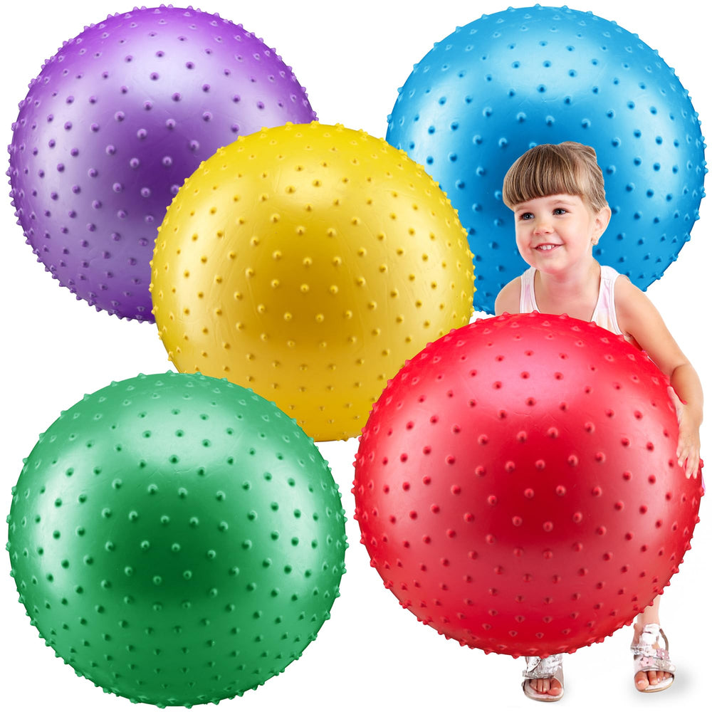 Bedwina 18-inch knobby sensory ball yellow for big, engaging play sessions.
