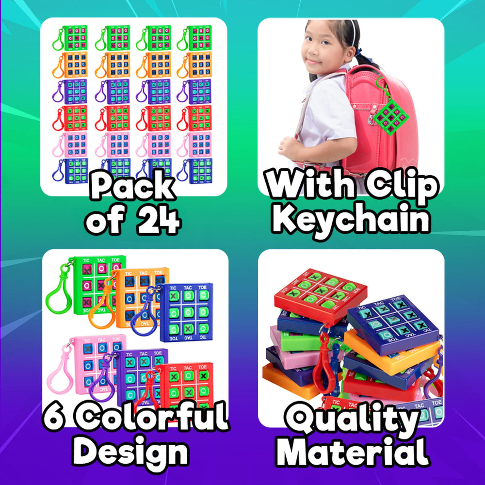 Bedwina 2-inch mini tic tac toe keychain, perfect for backpacks and travel.