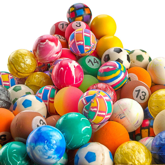 Bedwina Bouncy Balls bulk 250-pack in bright colors for party favors.