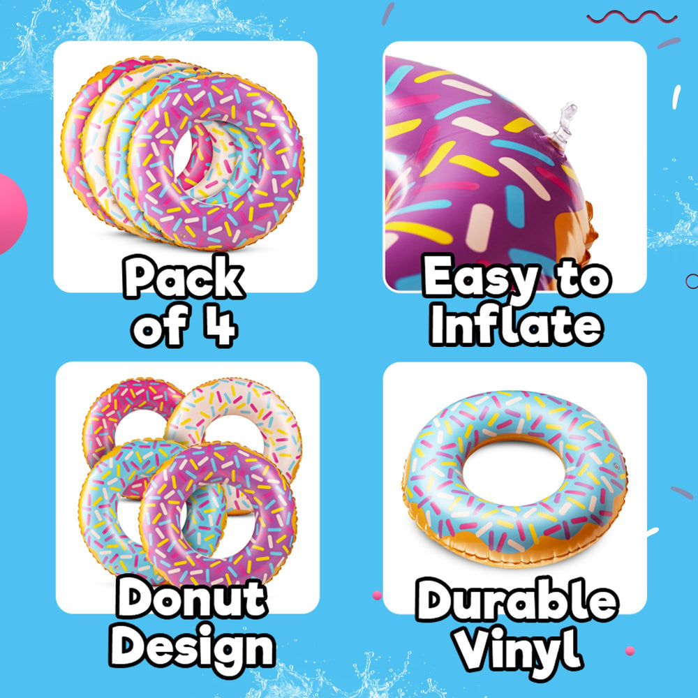 Bedwina donut float blue sprinkles ideal for pool play and photo moments