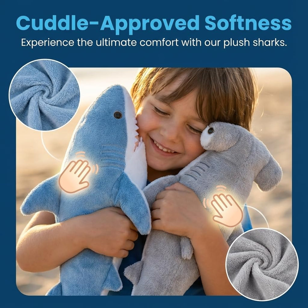 Bedwina Hammerhead shark plush, 13-inch soft toy for soothing snuggles.