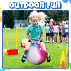 Bedwina hopper ball includes a hand pump for quick inflation.