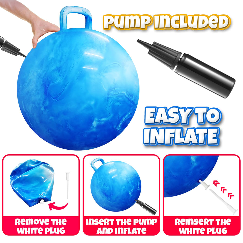 Bedwina hopper ball pump included for quick, easy inflation.