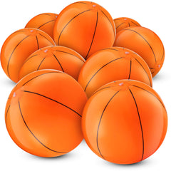 Bedwina inflatable basketballs in bright orange with black stripes for pool play and backyard fun.