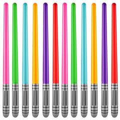 Bedwina inflatable light sabers in yellow neon ideal for party decor and play.