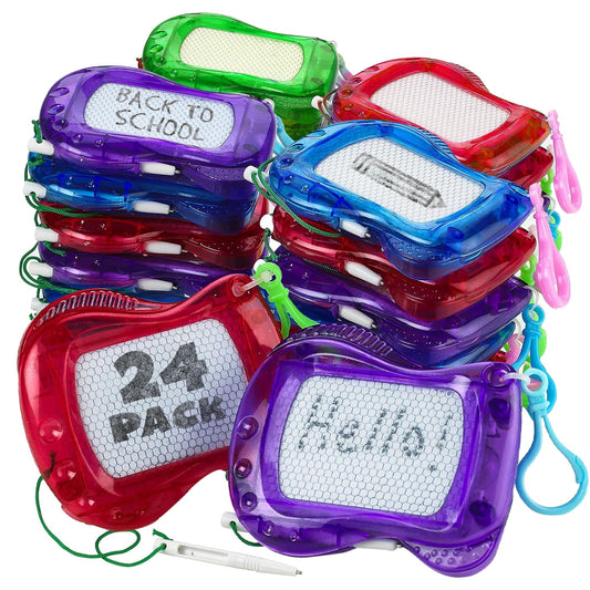 Bedwina mini magnetic drawing board clipped to a backpack for mess-free doodling