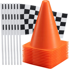 Bedwina race car orange cones add bright race track decor and clear play boundaries.
