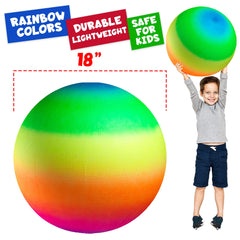 Bedwina rainbow playground ball used for kickball and outdoor games