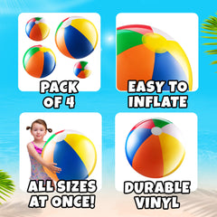 Bedwina rainbow beach balls add colorful decor and fun photo props