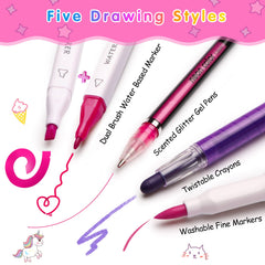 Beefunni 48-color marker set provides bold, vibrant options for kids' drawings.