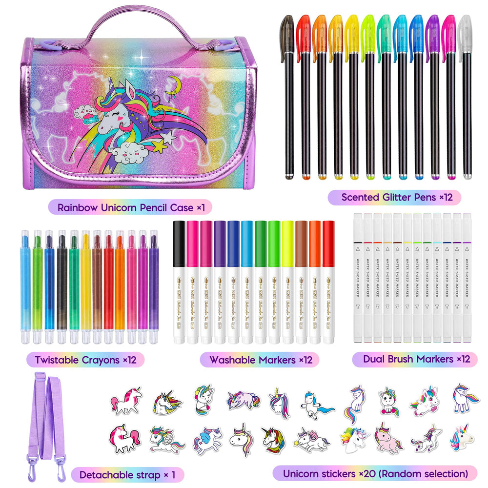 Beefunni unicorn case with strap for convenient travel and storage.
