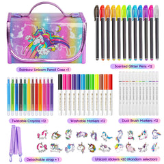 Beefunni unicorn case with strap for convenient travel and storage.
