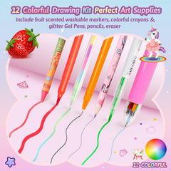 Beefunni unicorn colored pencils 12-pack for smooth coloring.