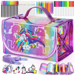Beefunni unicorn markers set with 67 pieces for vibrant kids’ art projects.
