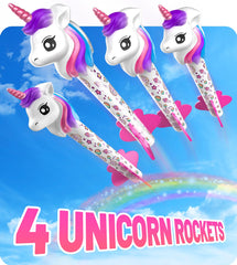 beefunni unicorn rocket launcher four rockets ready for imaginative play
