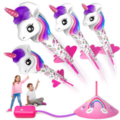 beefunni unicorn rocket launcher launch-pad setup enables quick backyard play