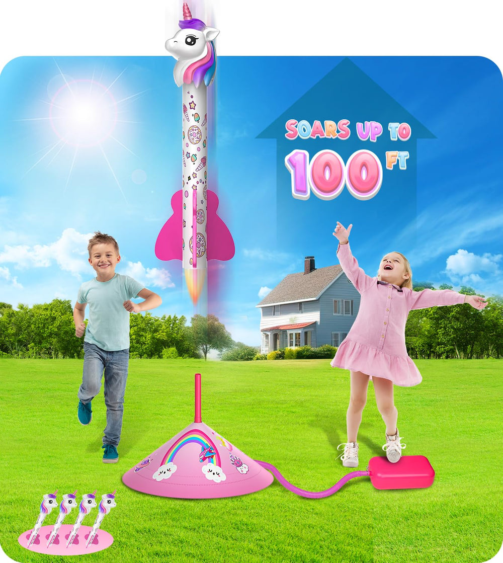 beefunni unicorn rocket launcher in action launching rockets for outdoor fun