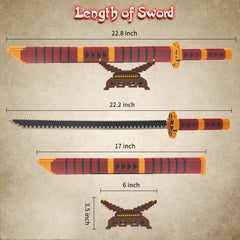 Beego Anime Yamato sword assembly process illustrates the 1444-piece build challenge.